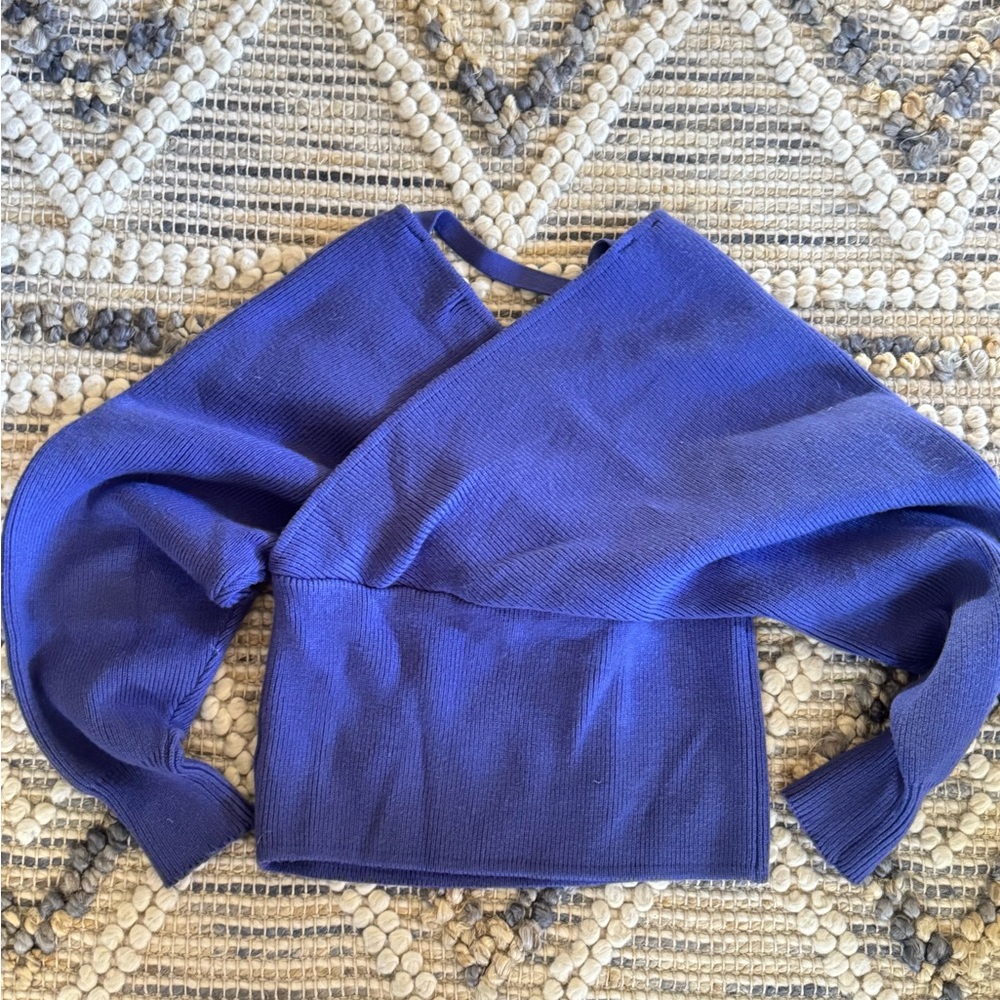 Zenana Off-the-Shoulder Purple Sweater - Picture 5 of 5